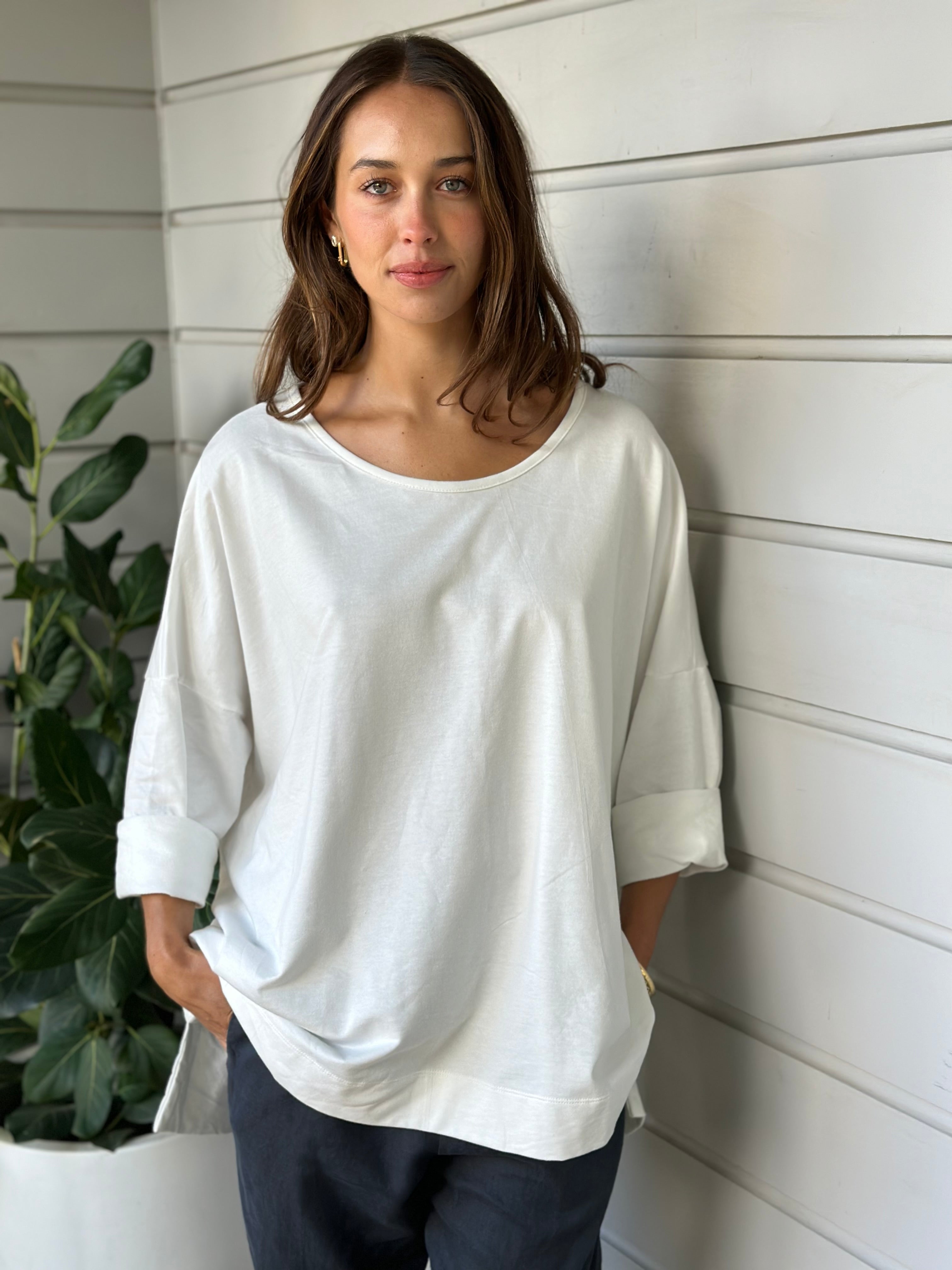 hunter top - white knit
