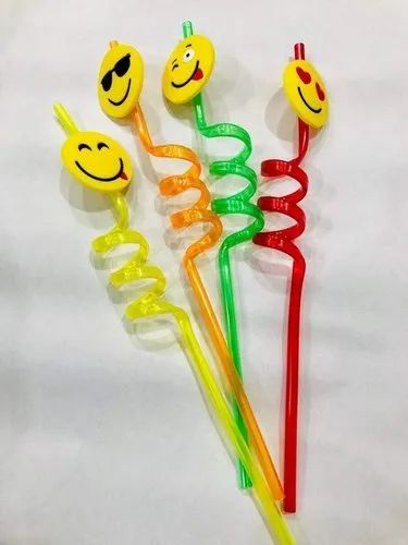 4X PIECES REUSABLE SMILEYS STRAW SET