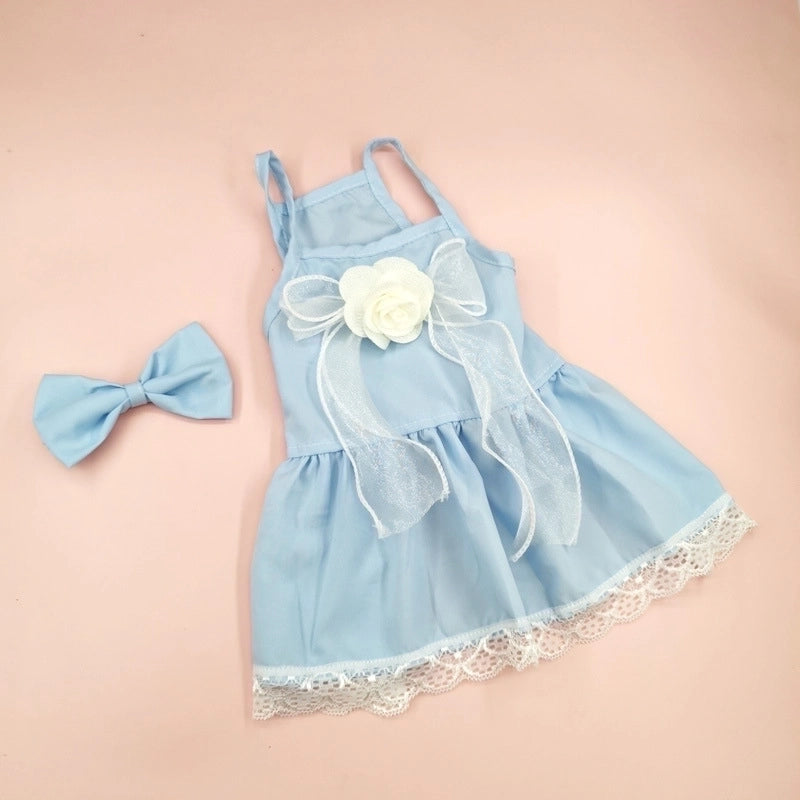Pastoral Cotton Ditsy Floral Bow Knot Pet Clothing