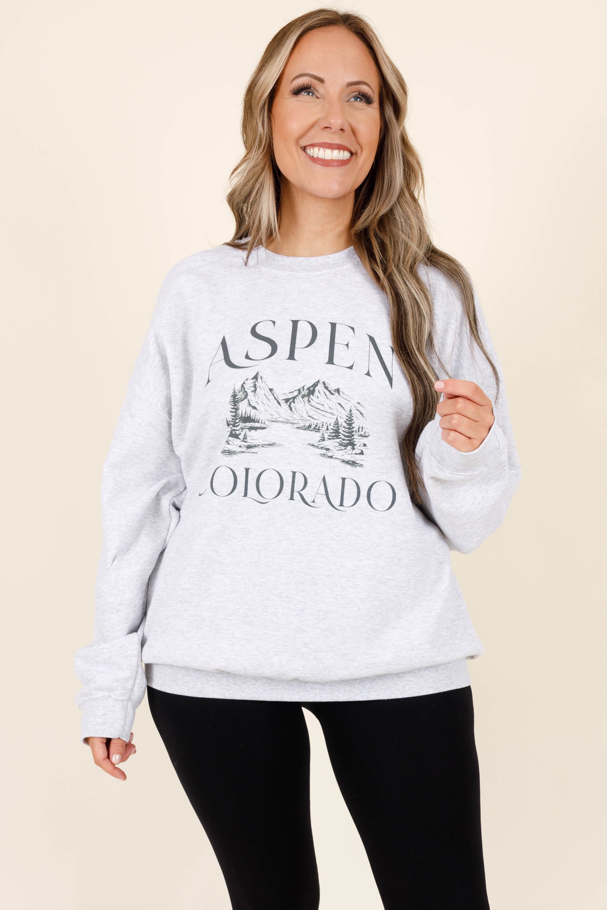 Aspen Vacation Sweatshirt. Ash