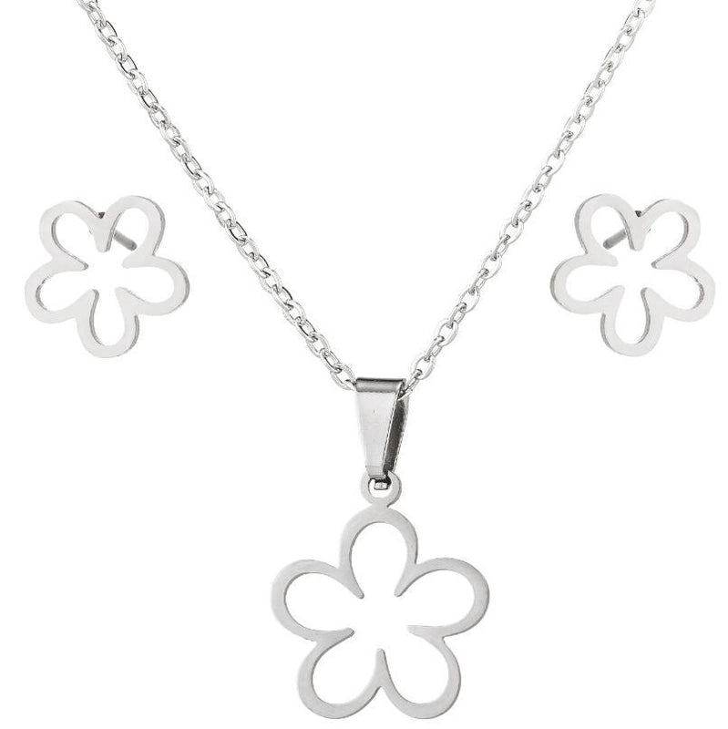 Minimalist Heart Shape Stainless Steel Plating Women's Earrings Necklace