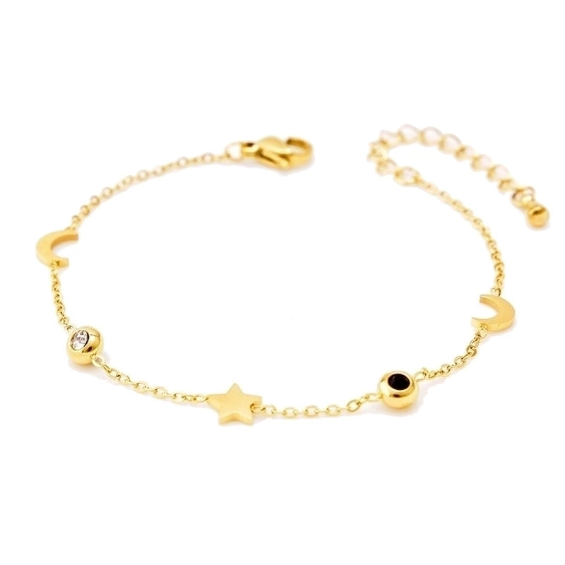 Fashion Flower Titanium Steel Bracelets Inlay Zircon Stainless Steel Bracelets 1 Piece
