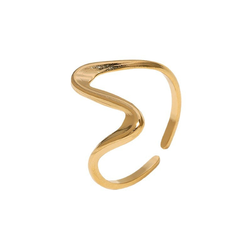Open Ring Minimalist Stripe Geometric Stainless Steel Electroplating Rings