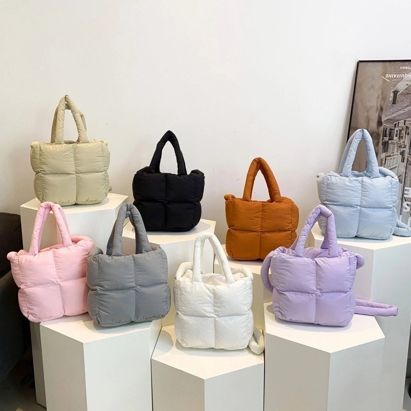 Women's Medium Oxford Cloth Solid Color Classic Style Square Zipper Handbag Crossbody Bag