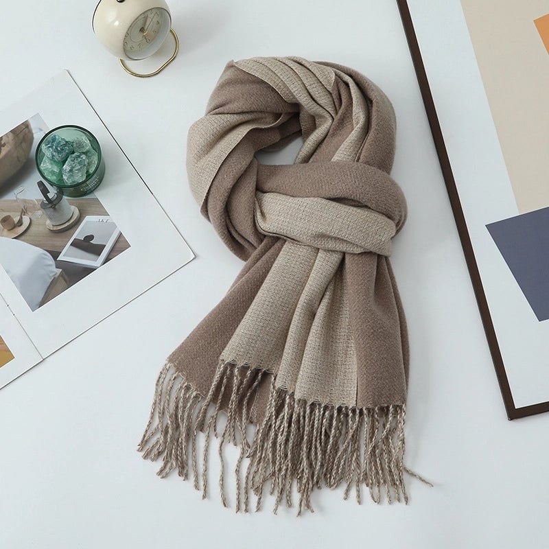Cashmere Scarf Women's Winter Hot Imitation Cashmere Scarf Men's Shawl  Thickened Double-sided Wool Scarf