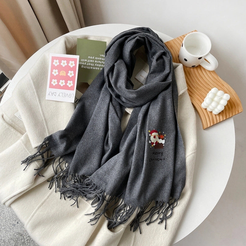 Women's Streetwear Santa Claus Polyester Scarf