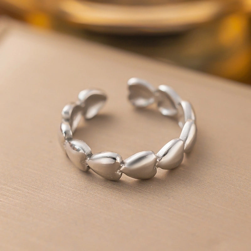 Minimalist Heart Shape Titanium Steel Plating Rings