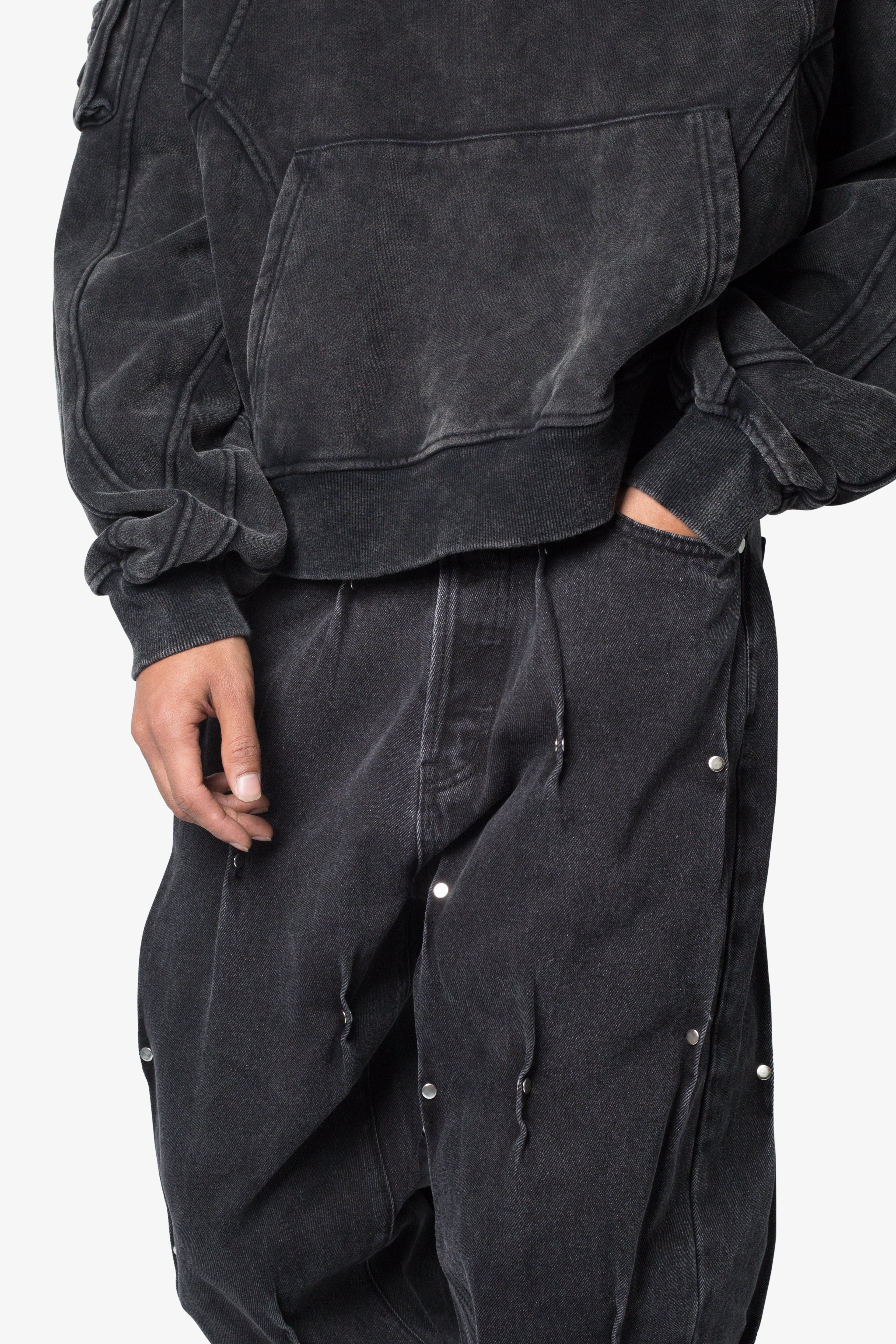 Ultra Baggy Rivet Denim - Black