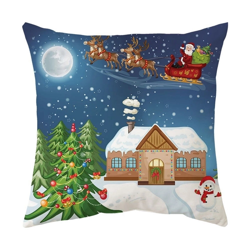 Cute Snowman Short Plush Pillow Cases