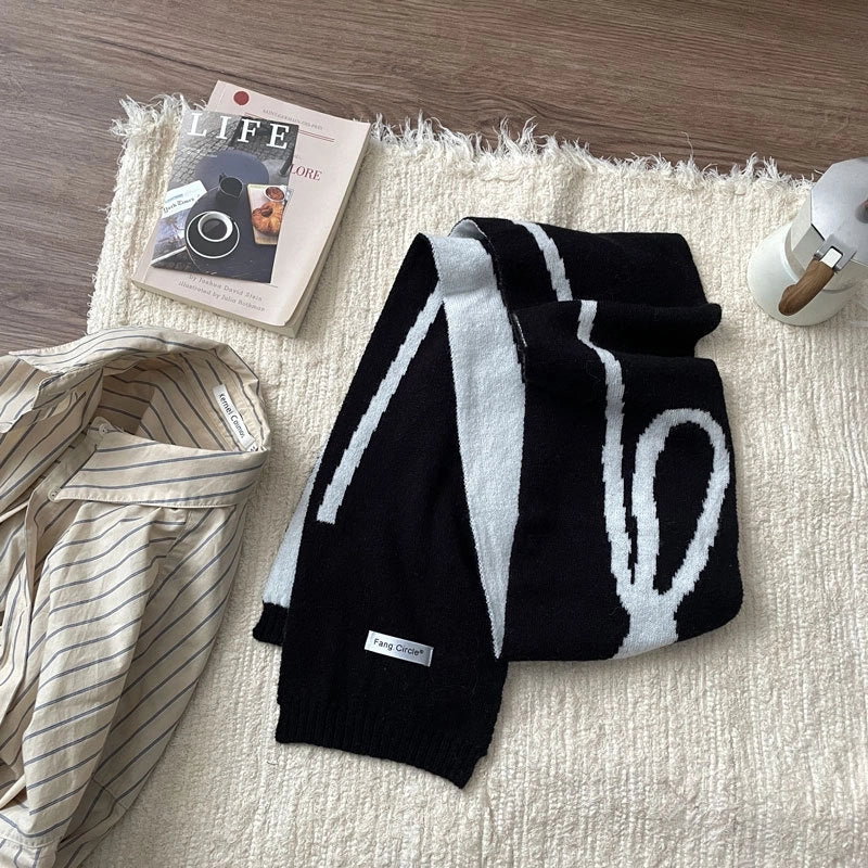 Women's Casual Minimalist Bow Knot Polyester Scarf Hat Wool Cap