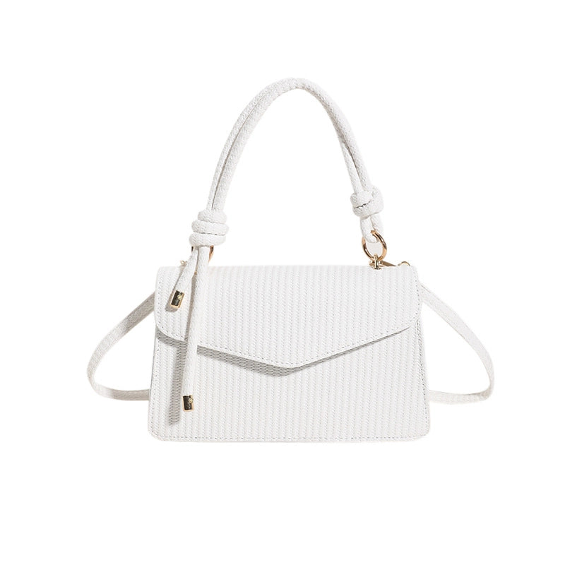Women's Pu Leather Solid Color Basic Classic Style Square Magnetic Buckle Handbag Crossbody Bag Square Bag