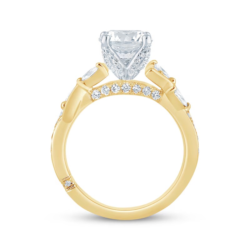 Monique Lhuillier Bliss Round-Cut Lab-Grown Diamond Engagement Ring 2-5/8 ct tw 18K Two-Tone Gold