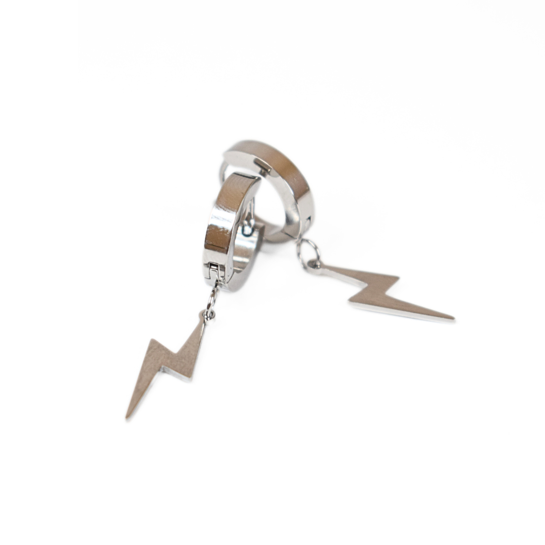 Lightning hoops -Silver