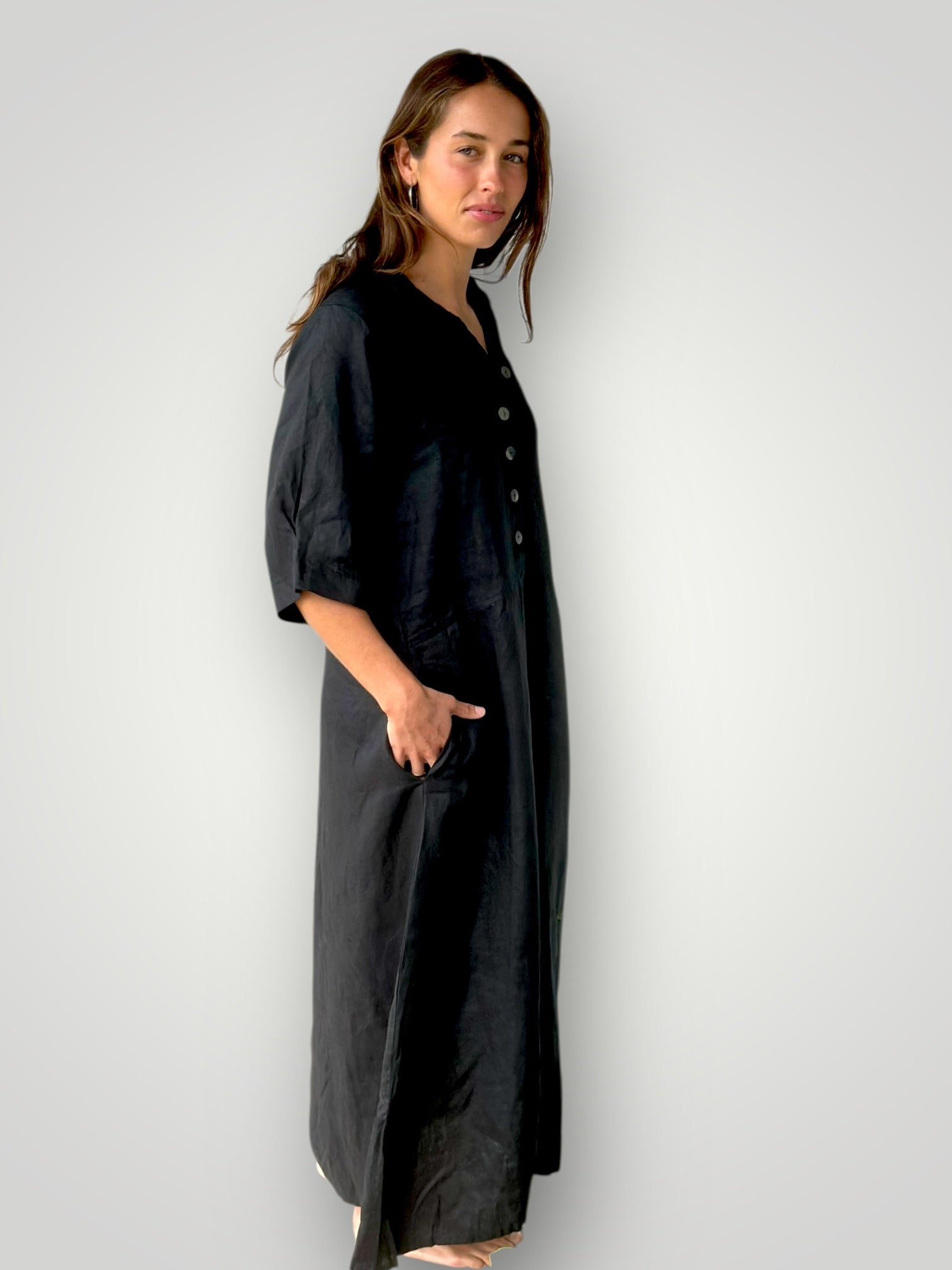 bridget dress - black linen