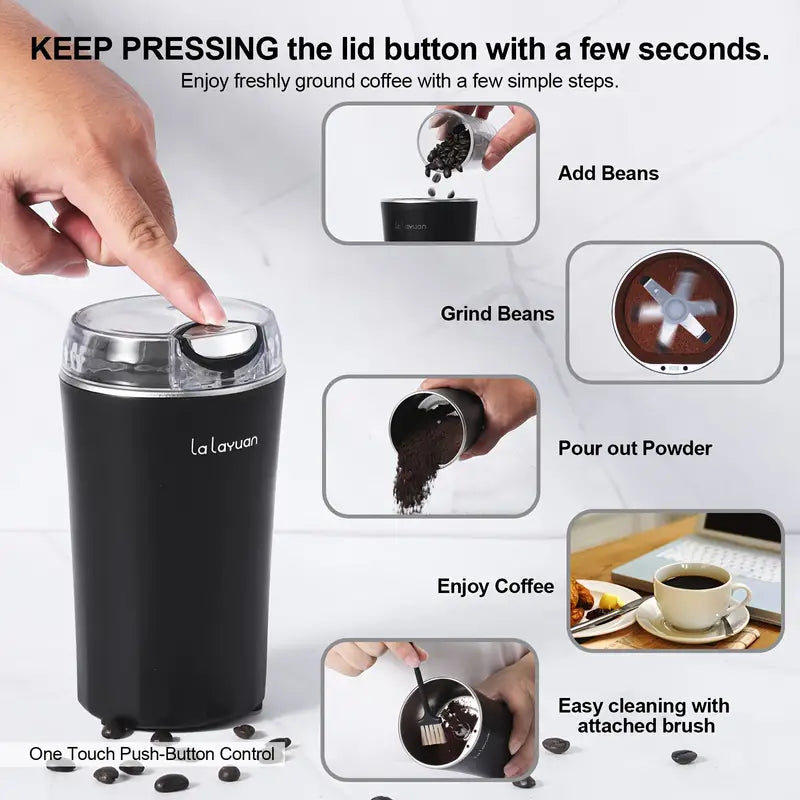 Portable Multi-Functional Electric Stainless Steel Herbs Spices Nuts Grain Grinder for Home and Office