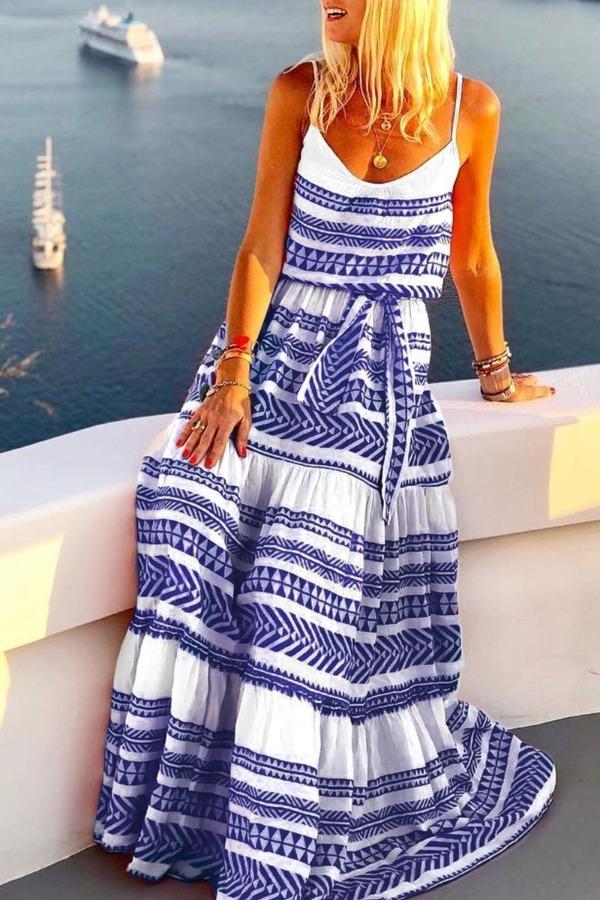 Geometric Printed Maxi Dress (2 Colors)