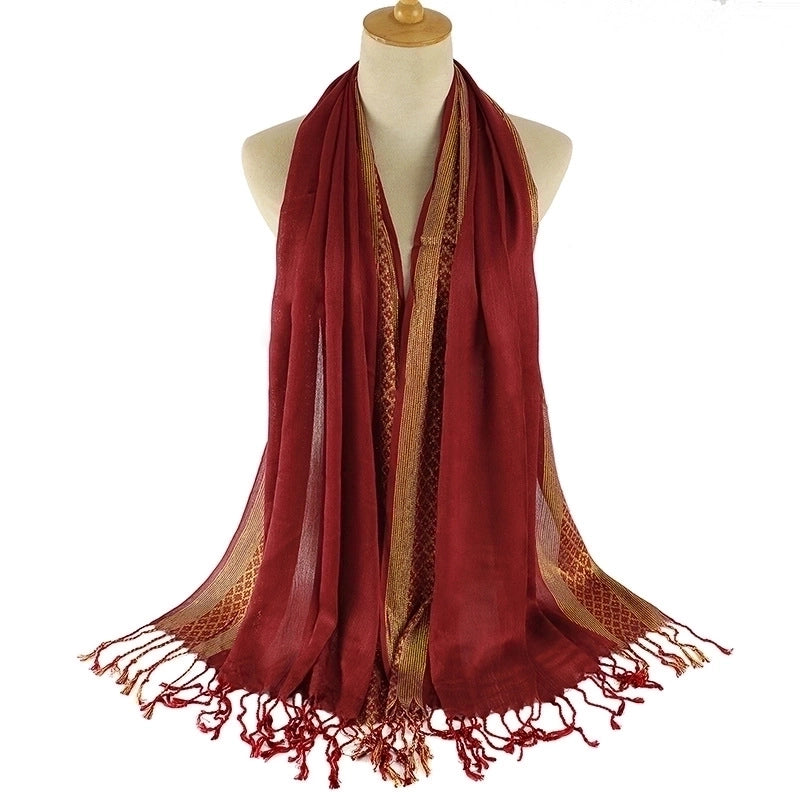 Women's Minimalist Color Block Cotton Scarf