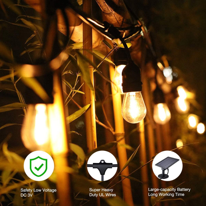 HQ Solar Lighting™ Vintage Festoon String Lights (2024 Edition)