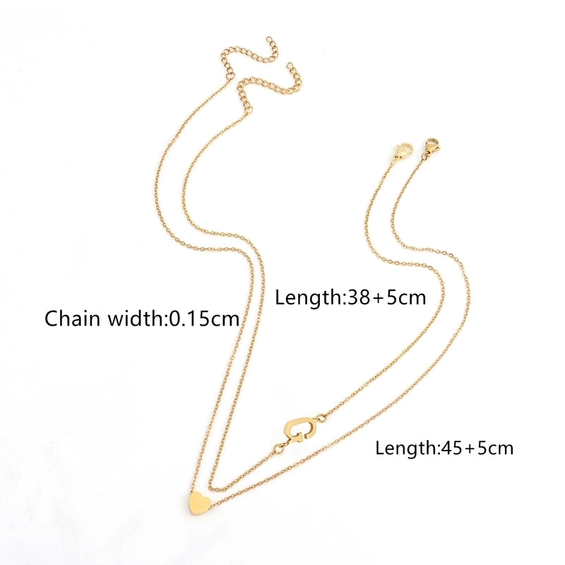 Elegant Minimalist Classic Style Letter Heart Shape 201 Stainless Steel 304 Stainless Steel Pendant Necklace