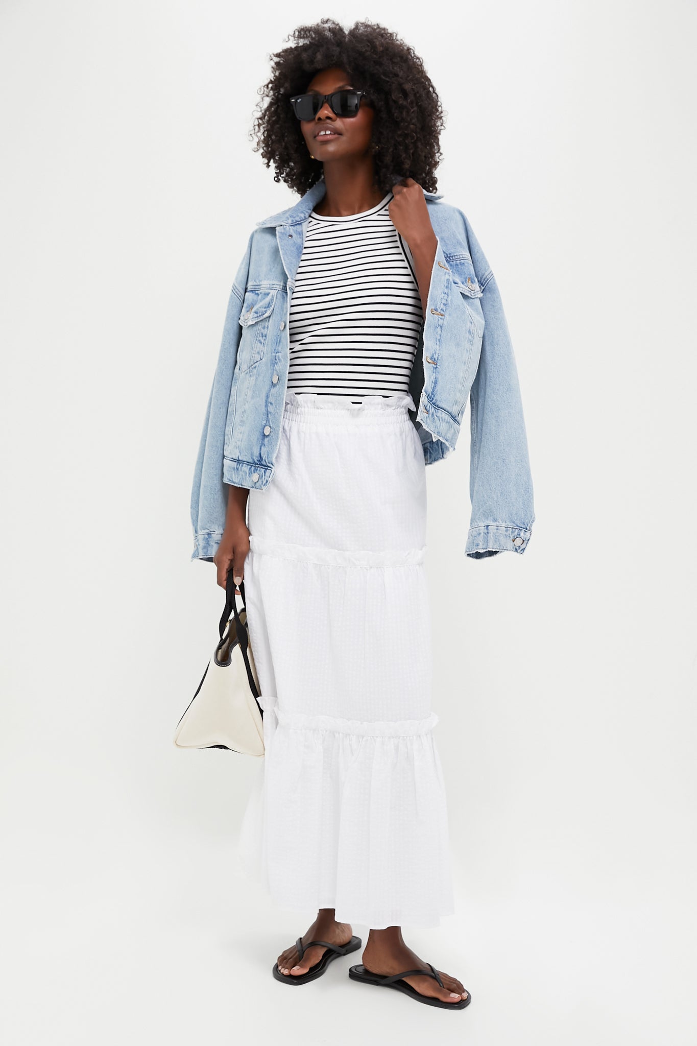 White Seersucker Prado Skirt