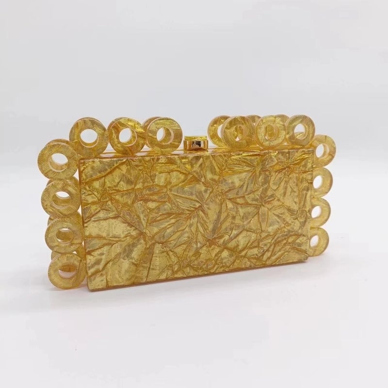 Blue Purple Rose Gold Arylic Solid Color Evening Bags