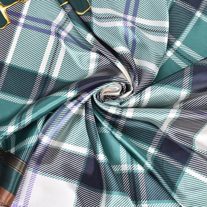 Women's Fashion Lattice Satin Silk Scarves