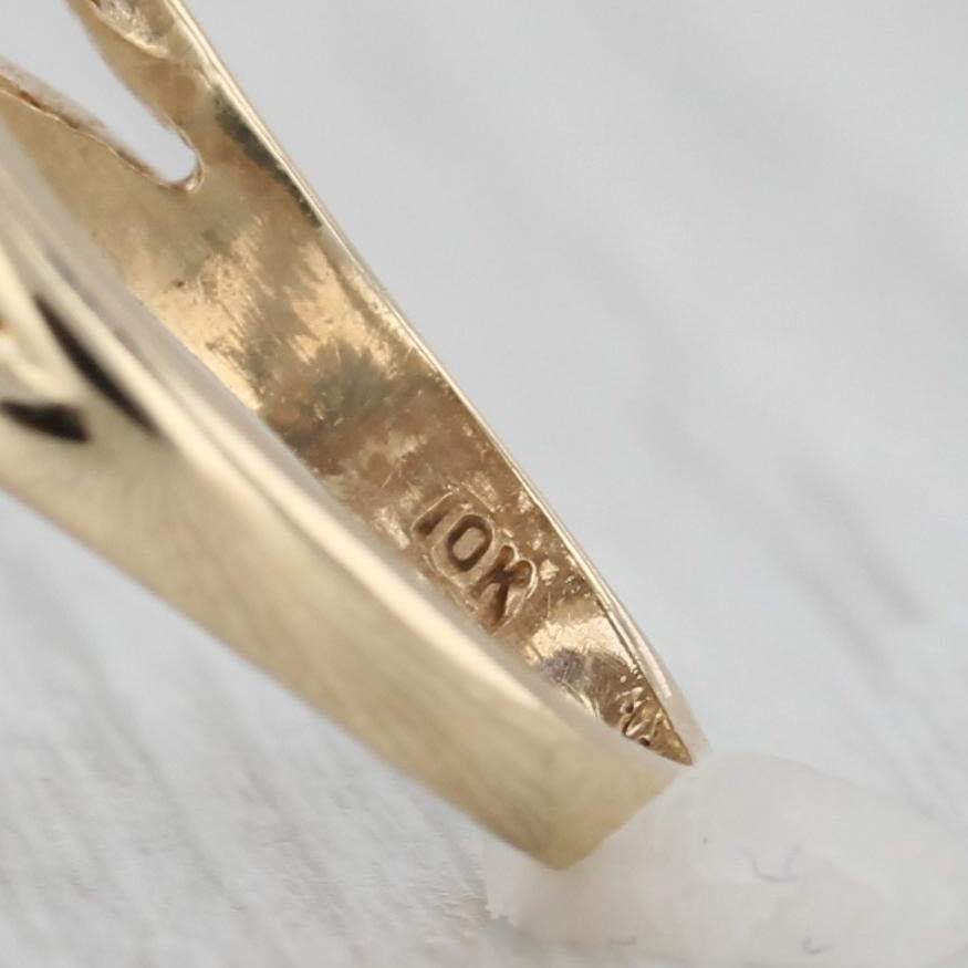 Floral Diamond Cluster Cocktail Ring 10k White Yellow Gold Size 6.75
