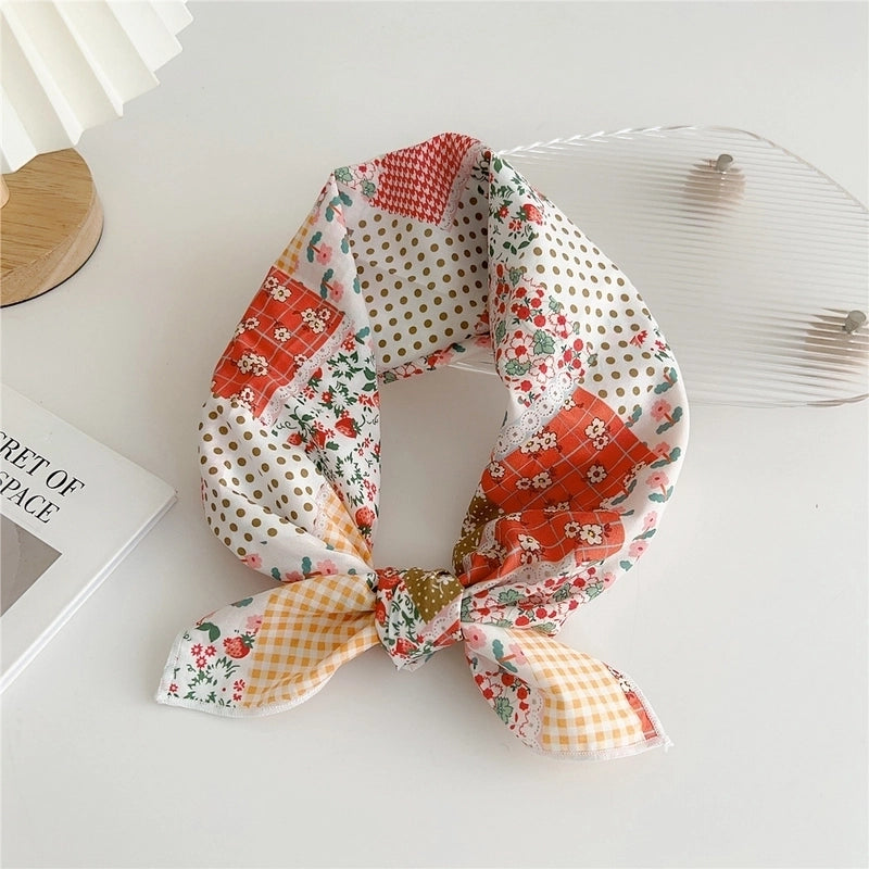Women's Minimalist Flower Cotton And Linen Printing Scarf