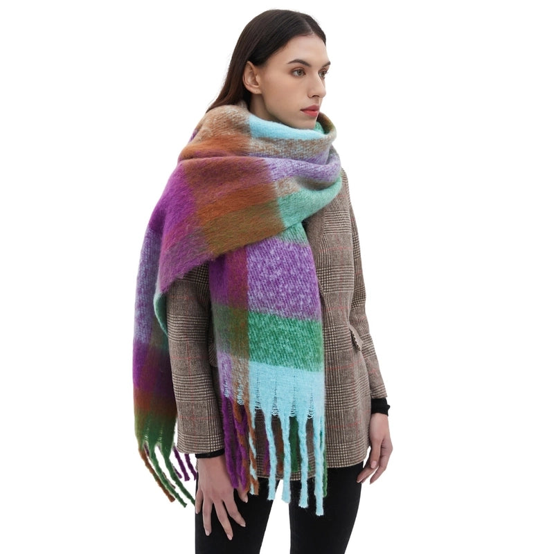 Unisex Casual Minimalist Lattice Polyester Scarf