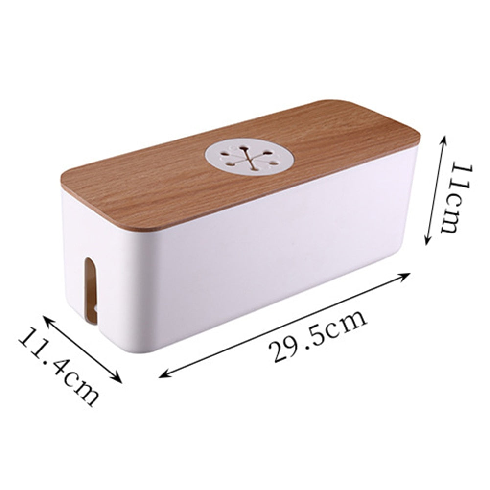 Wooden Cord Organizer Box