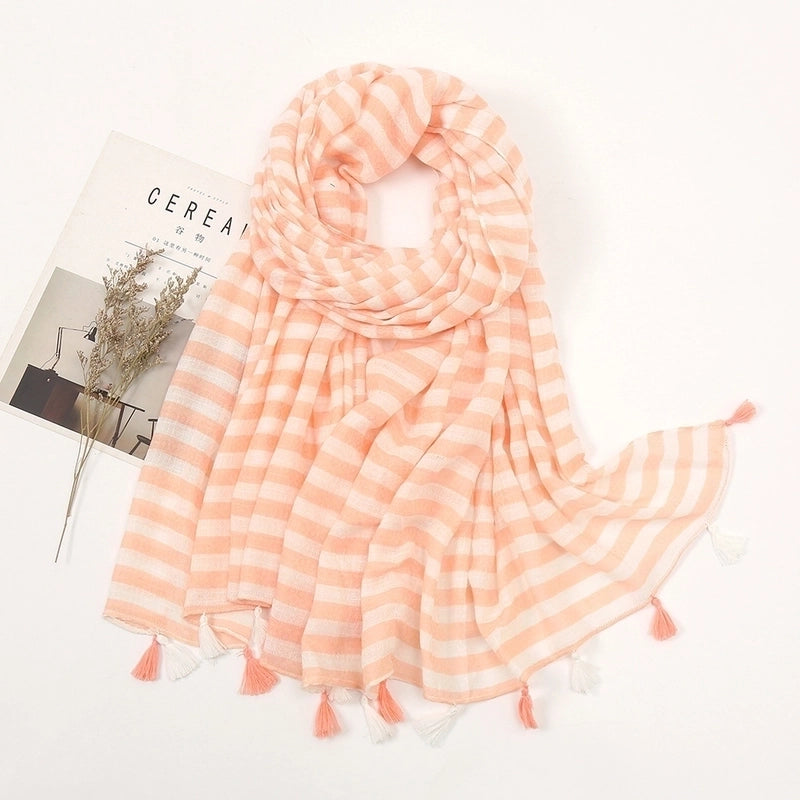 Women'S Bohemian Geometric Cotton And Linen Scarf