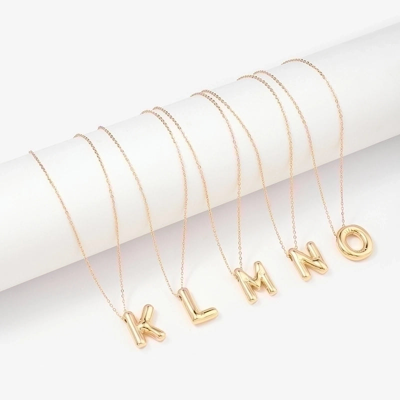 IG Style Minimalist Letter Stainless Steel Copper Polishing Plating Pendant Necklace