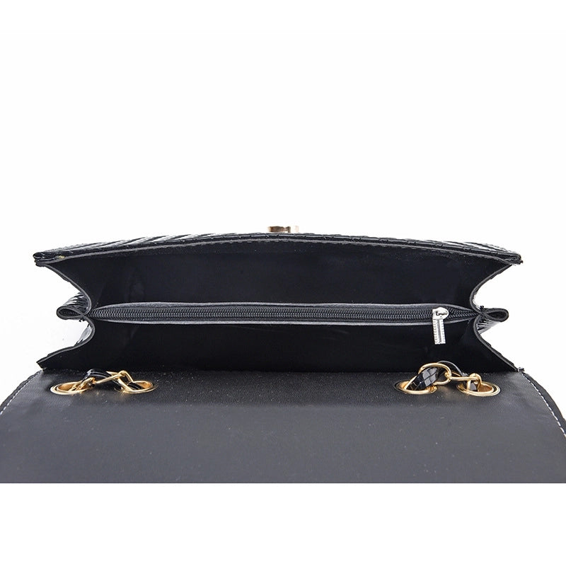 Women's Medium Pu Leather Lingge Streetwear Flip Cover Square Bag