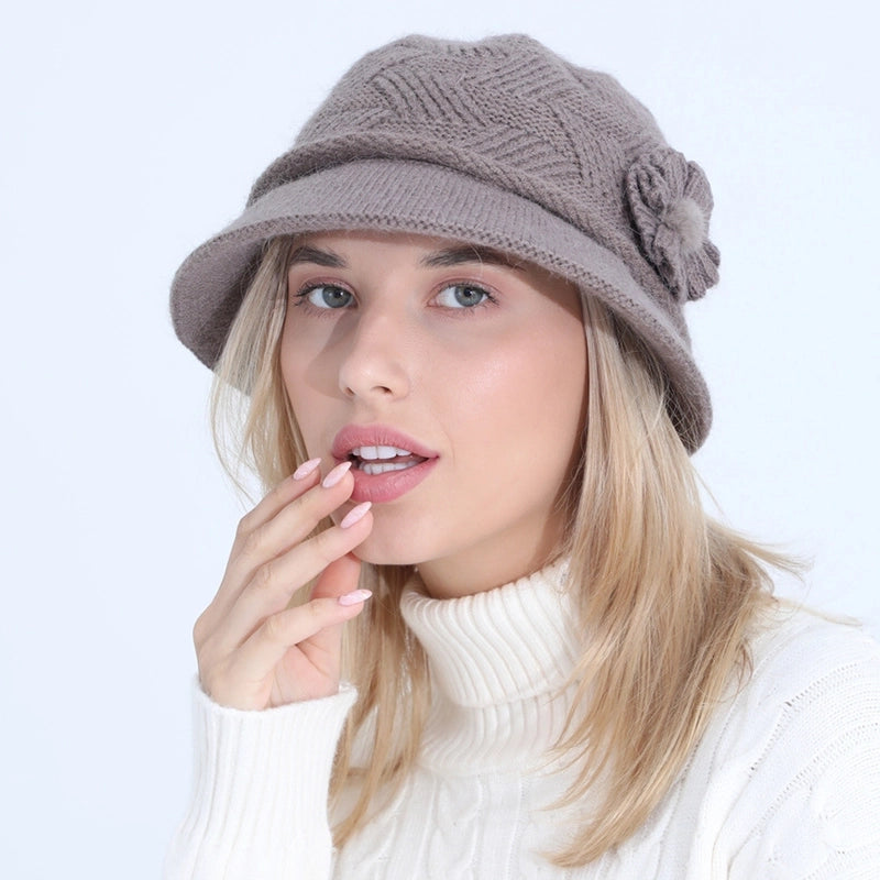 Women's Minimalist Solid Color Flat Eaves Wool Cap