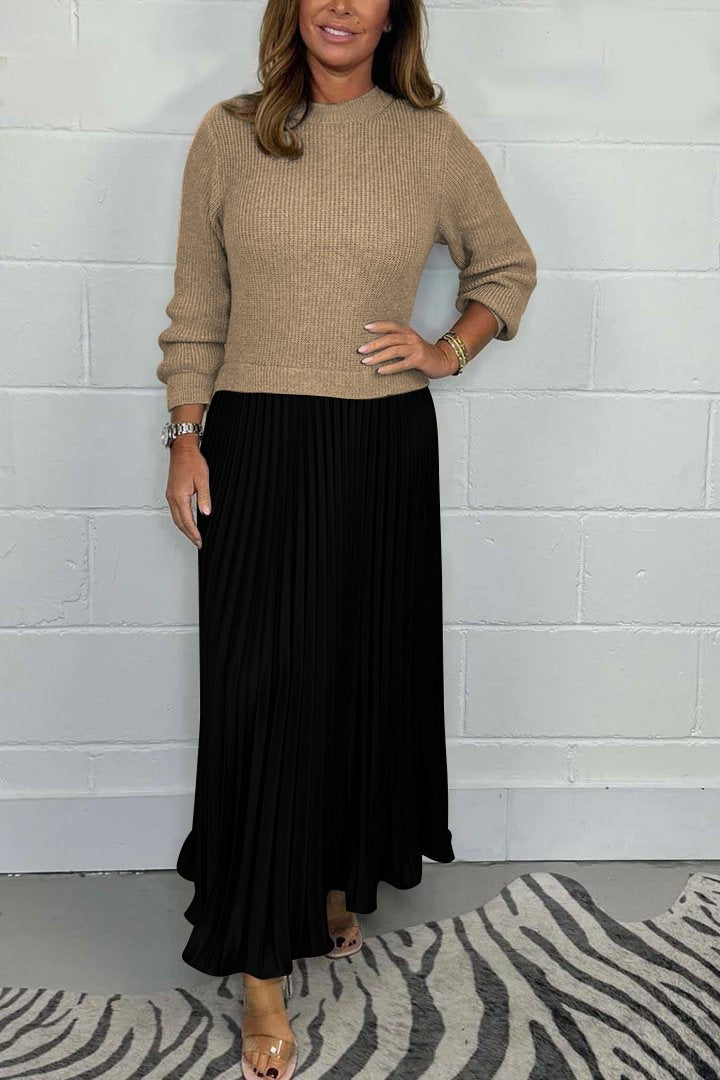 💃2025 Hot Sale - 50% OFF🔥Women’s Stylish and Elegant Round-neck Pleated Dress