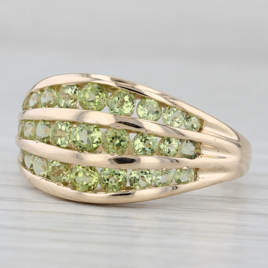 2ctw Green Peridot Ring 14k Yellow Gold Size 10