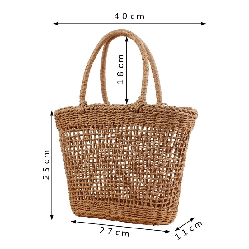 Women's Large Straw Straw Bag
