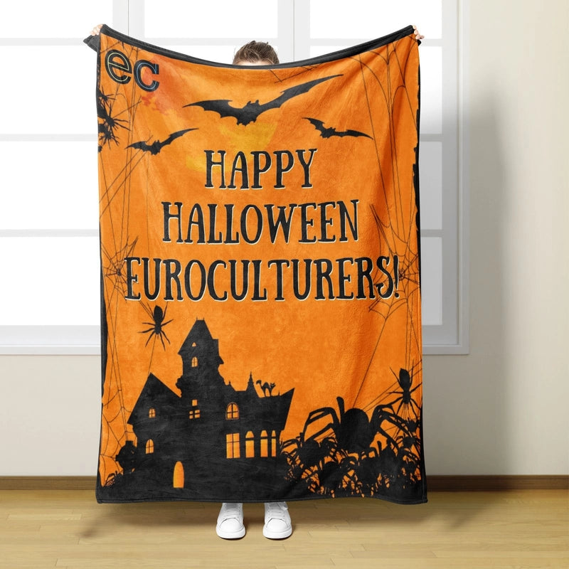 Halloween Cute Pumpkin Cat Skull Polyester Blanket Couch & Sofa Decor