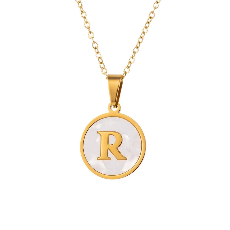 Minimalist Letter Titanium Steel Pendant Necklace