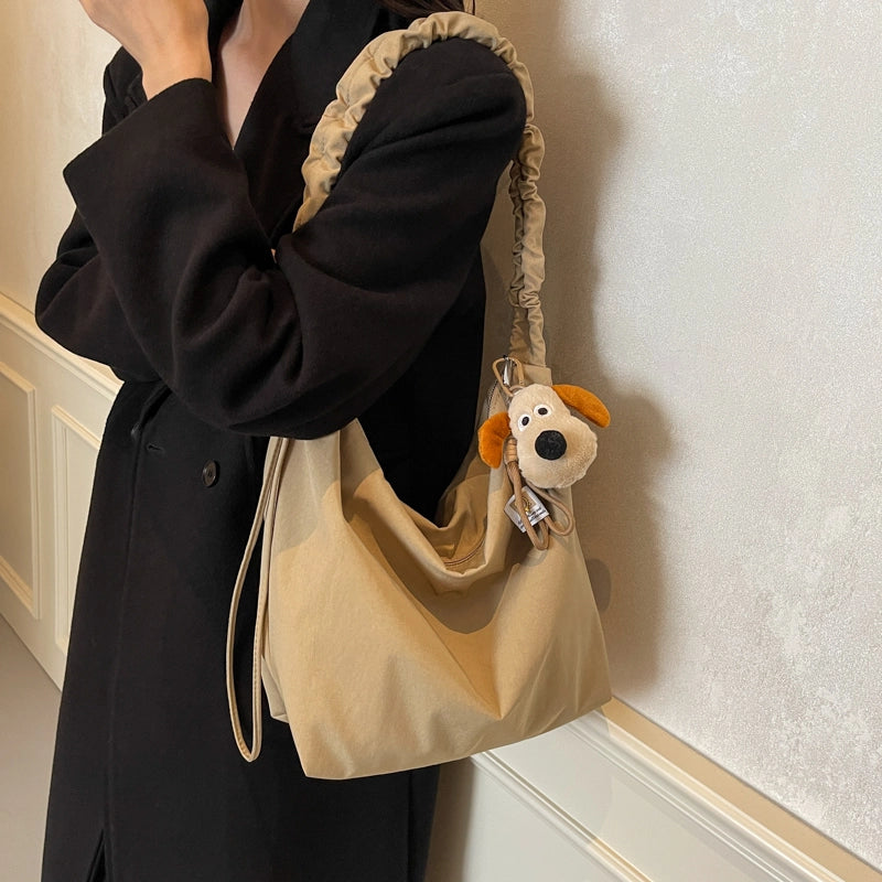 Women's One Size Nylon Solid Color Beach Sewing Thread Square Zipper Crossbody Bag