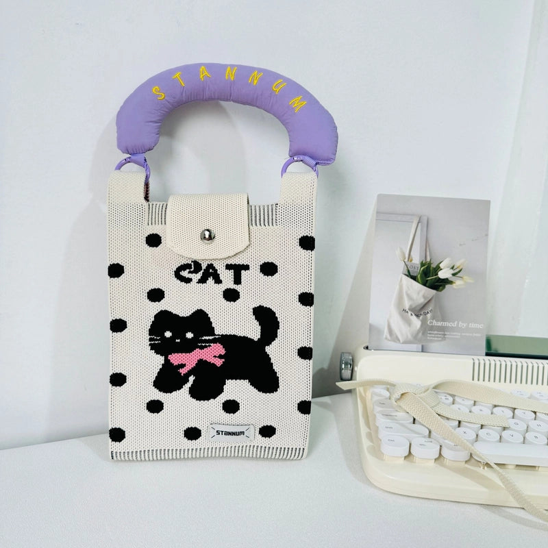 Women's Small Polyester Animal Letter Streetwear Square Magnetic Buckle Handbag
