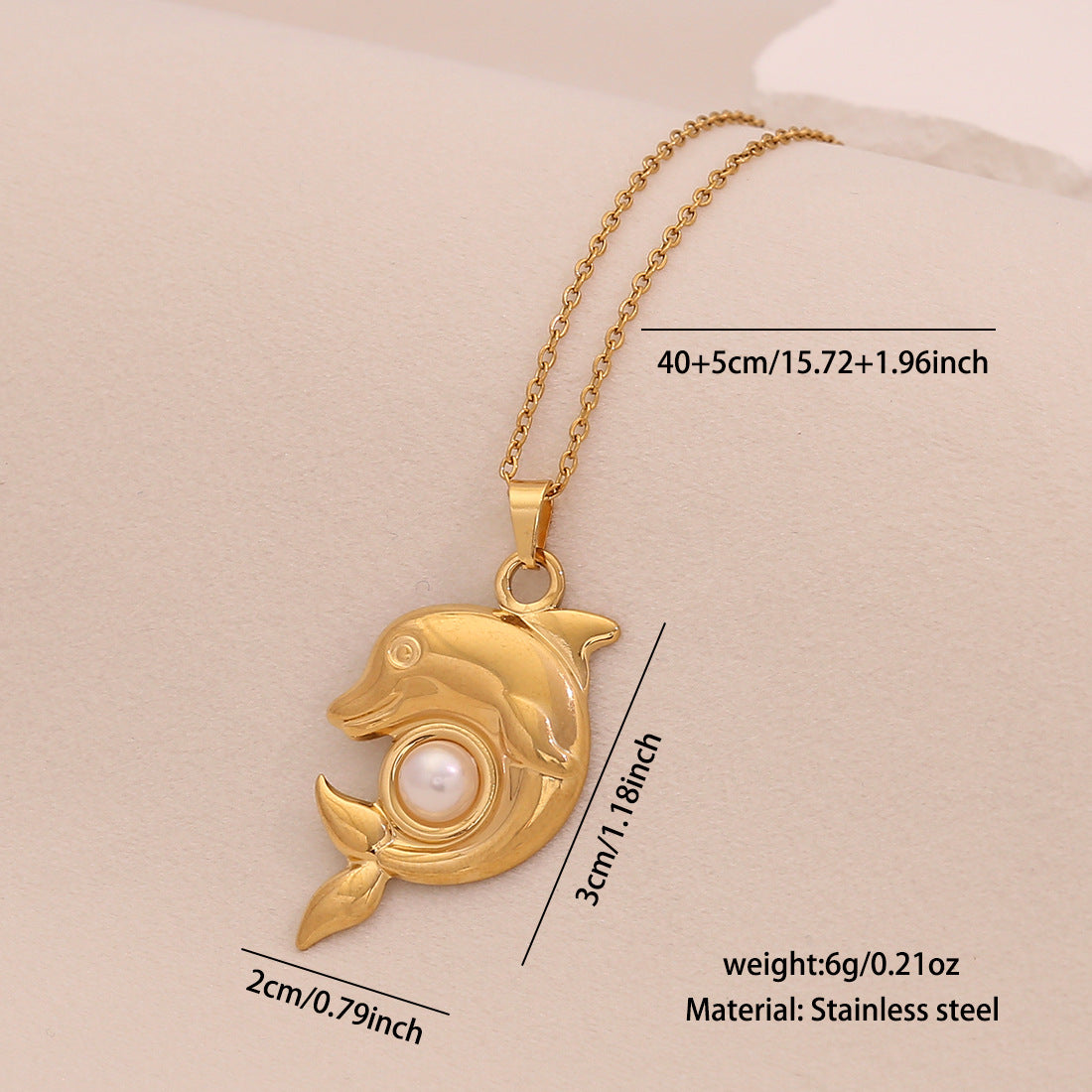 Ocean Series Turtle Seahorse Pendant Conch Dolphin Stainless Steel Necklace Ins Trendy Necklace N1537