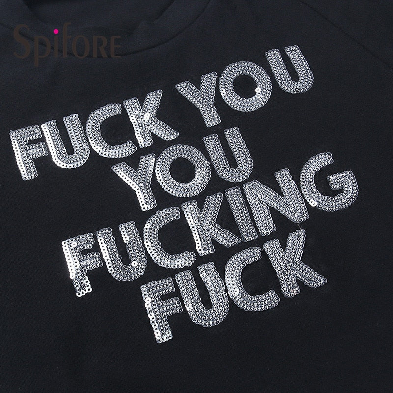 Fuck You You Fucking Fuck Sequin Tee