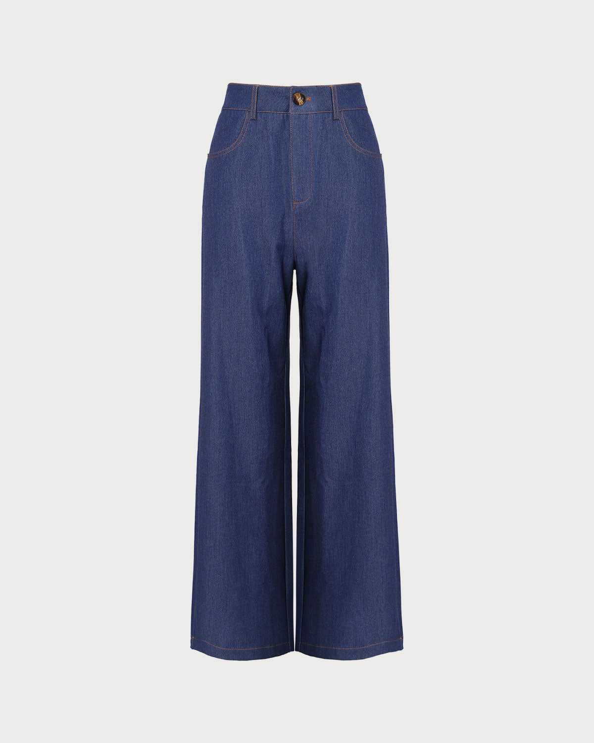 The Blue High Waisted Wide Leg Faux Jeans