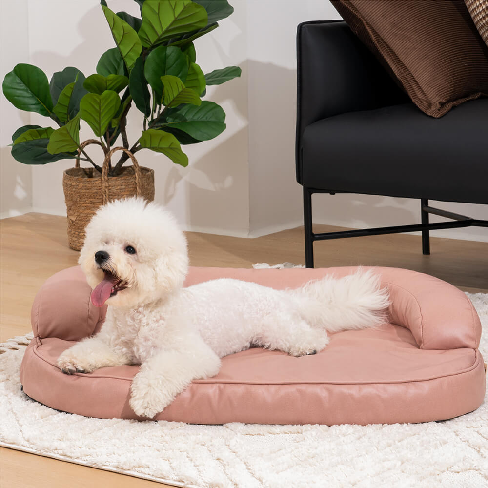 Luxury Leathaire Sofa Scratch-resistant Orthopedic Dog Bed