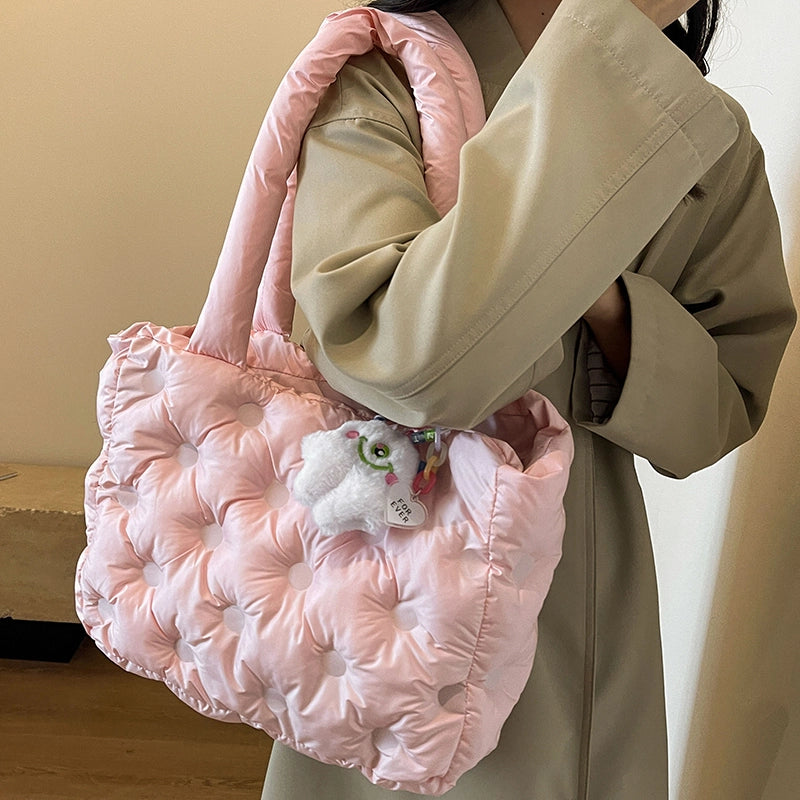 Women's Medium Cloth Solid Color Classic Style Square Zipper Tote Bag