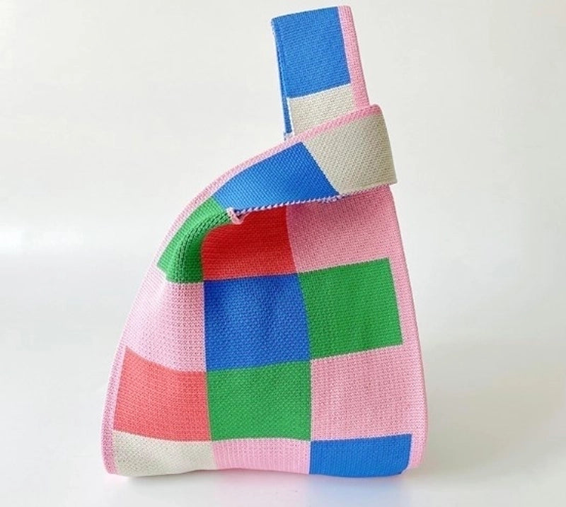 Women's Medium Polyester Plaid Beach Open Handbag