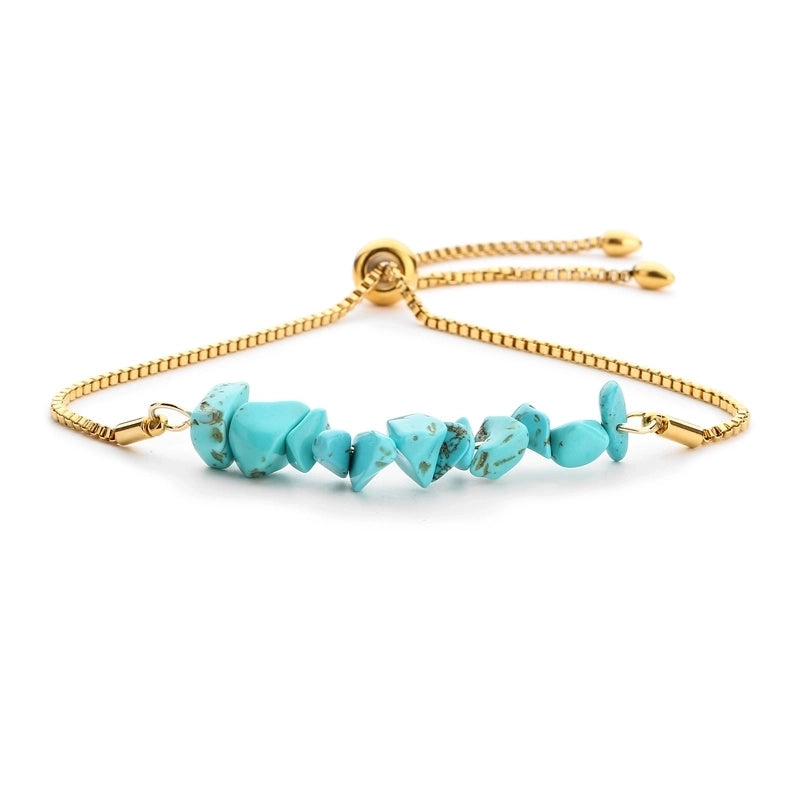 Casual Irregular Stainless Steel Natural Stone Bracelets In Bulk