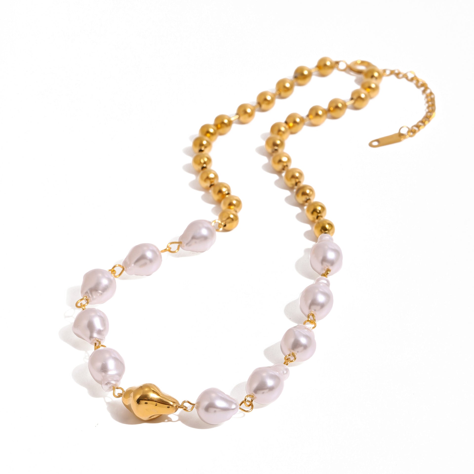 Stainless Steel Pearl Necklace Niche Fashion Clavicle Chain Titanium Steel Necklace