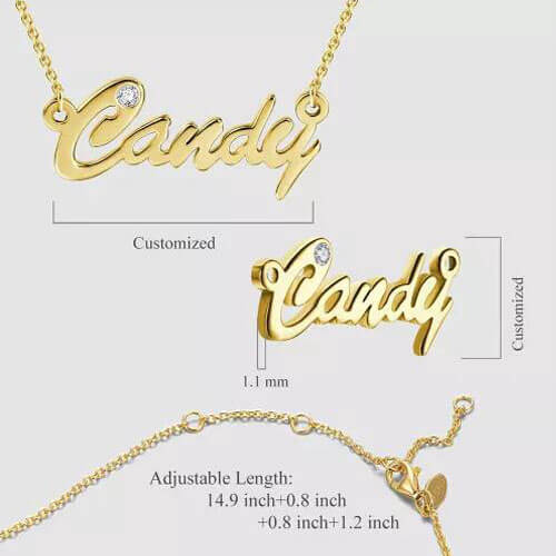 Personalized  Name Necklace 14k Gold Plated